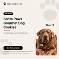 Santa Paws decorated vanilla Christmas dog cookies