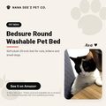 Camel round plush bolster bed for cats and small dogs