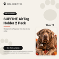 Black waterproof AirTag holders for a dog collar, 2 pack