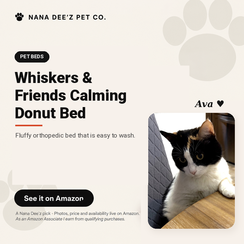 Fluffy calming donut bed for cats and small dogs