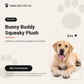 Gray bunny squeaky plush dog toy