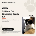 5-piece blue grooming brush kit for long-haired cats