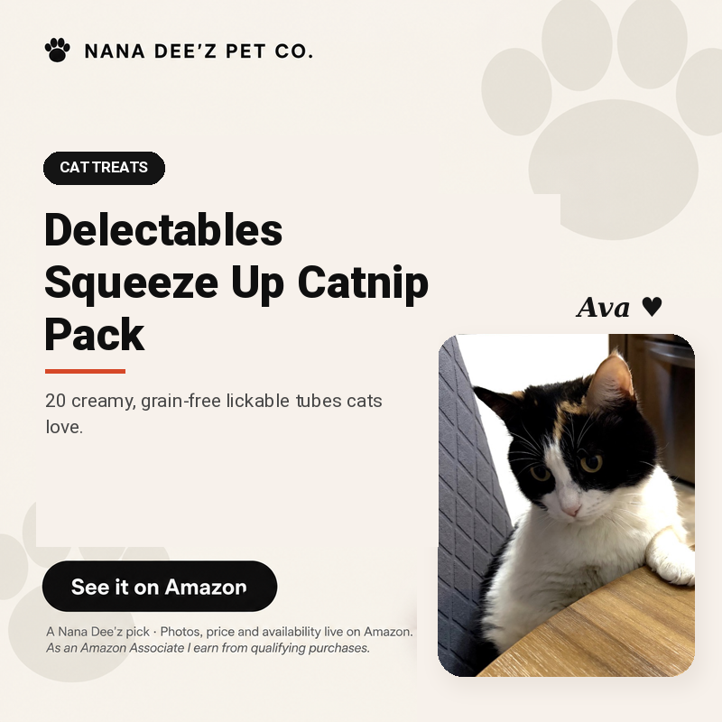 Delectables Squeeze Up lickable cat treat tubes, catnip variety