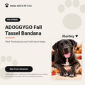 Fall plaid dog bandana with tassels