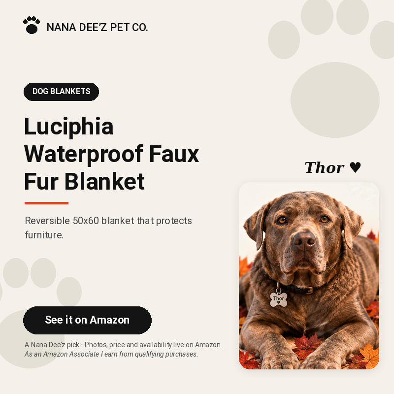 Large grey waterproof faux fur dog blanket