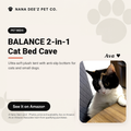 Blue 2-in-1 covered cat bed cave