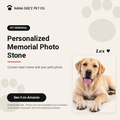 Personalized heart-shaped dog memorial stone with photo