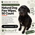 Natural dog paw wipes with coconut oil, 50 count