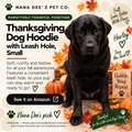Fleece dog hoodie with fall leaf pattern and leash hole