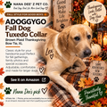 Brown plaid Thanksgiving dog bow tie collar