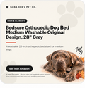 Grey washable orthopedic bolster dog bed, medium 28 inch