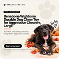 Benebone wishbone-shaped bacon flavored dog chew toy