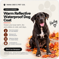 Reflective waterproof fleece-lined dog winter coat